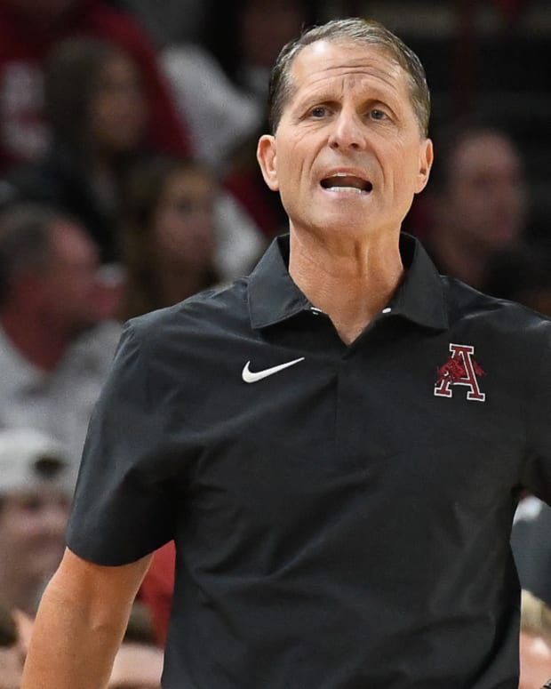 Razorbacks Eric Musselman against Furman on Monday night